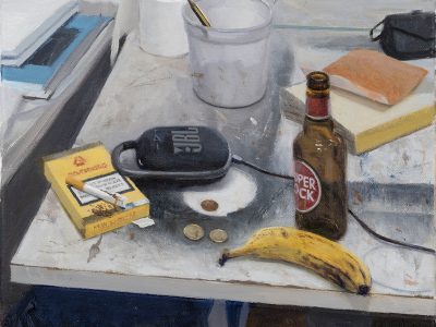"JBL", 2025. Óleo sobre MDF, 25x30 cm.