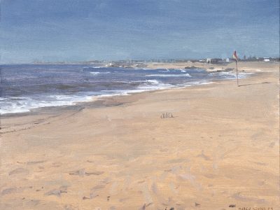 "Praia da Aguda (vista norte)", 2025. Óleo sobre tela, 27x35 cm.